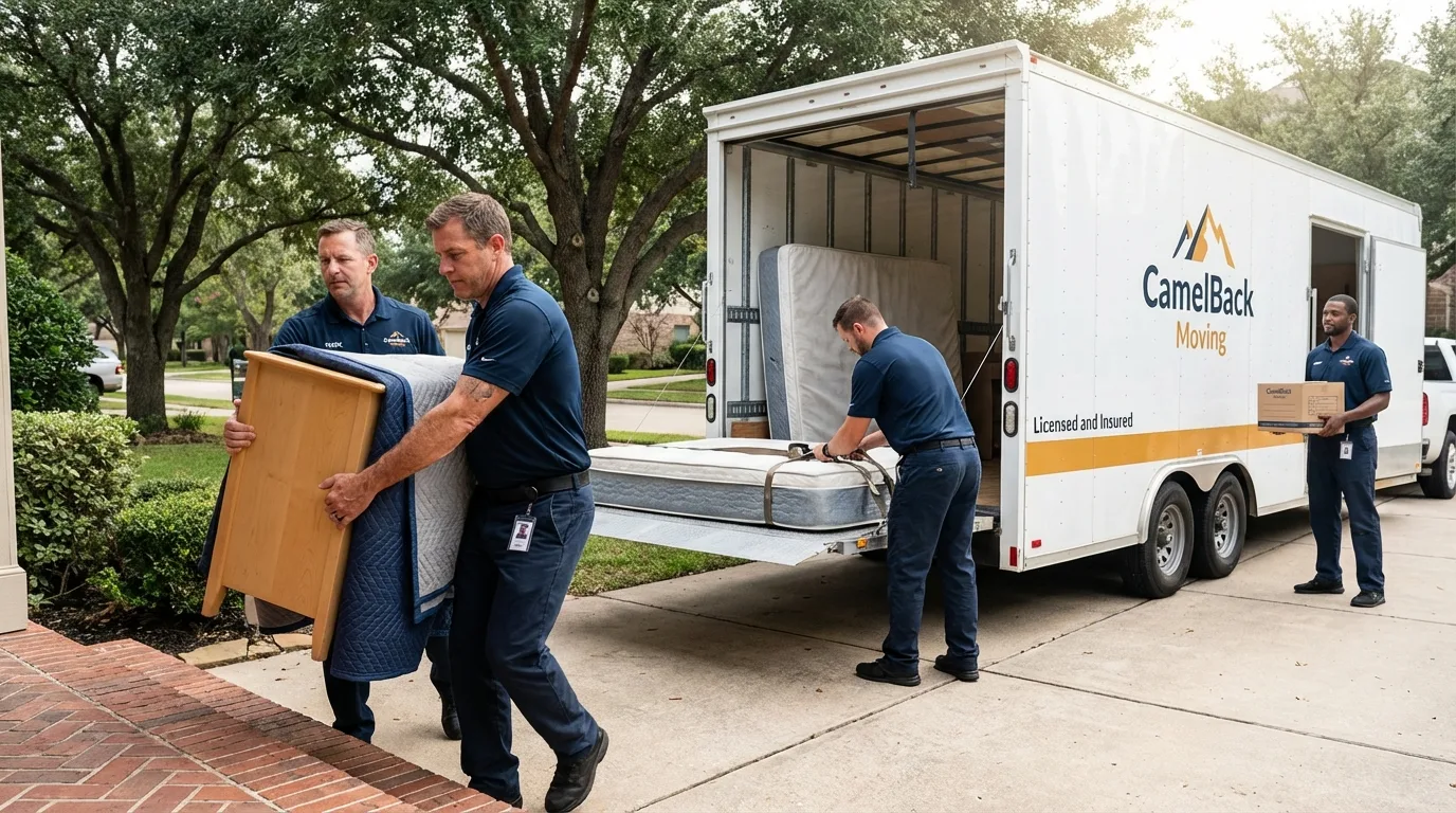 Crew loading residential truck for cross-state move from Cape Girardeau, MO