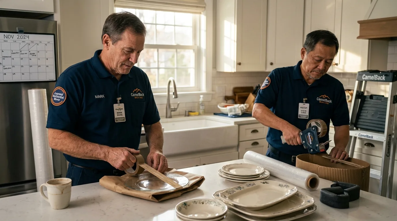 Professional crew packing kitchen dishware in Cape Girardeau, MO